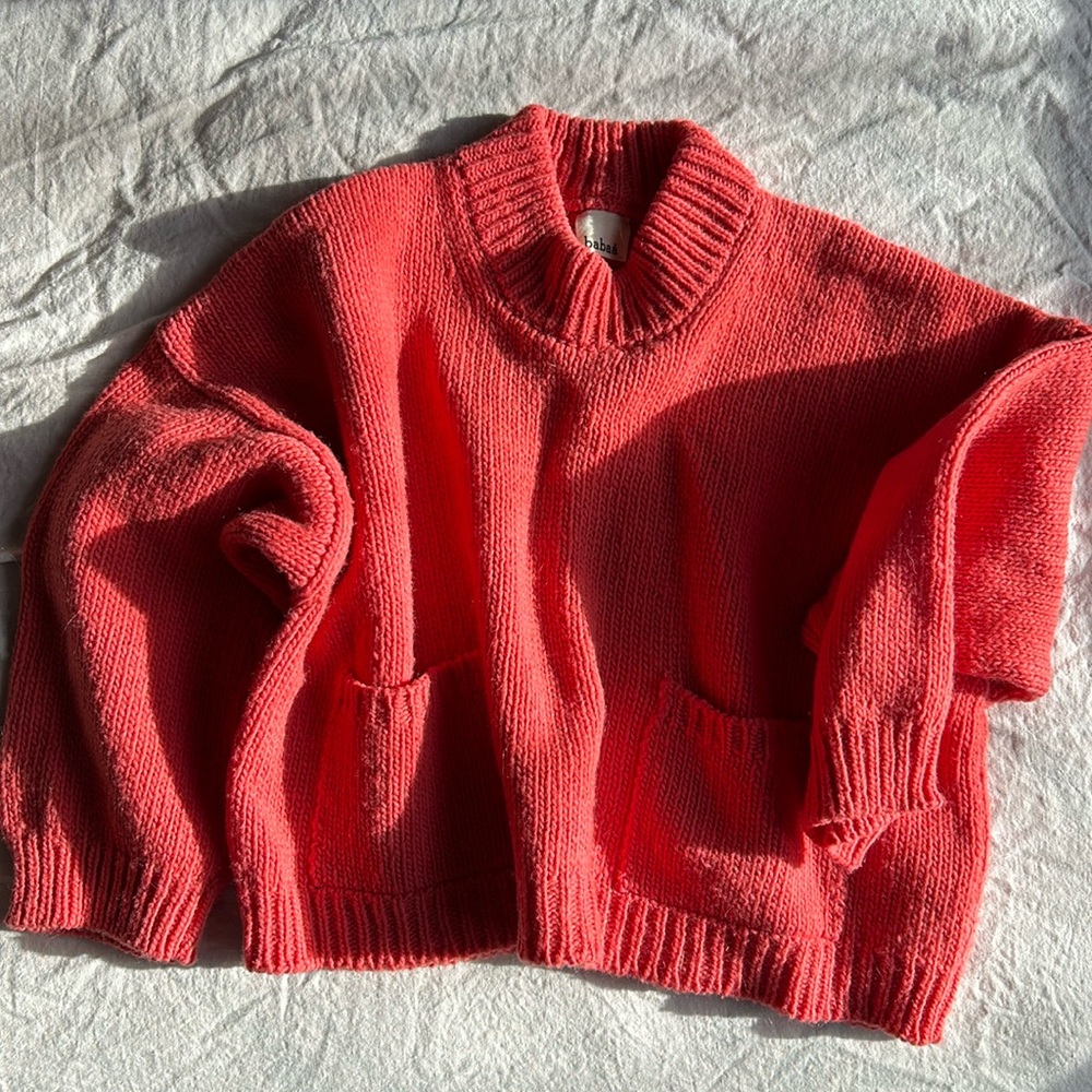 Babaa no 23 wool jumper in coral color